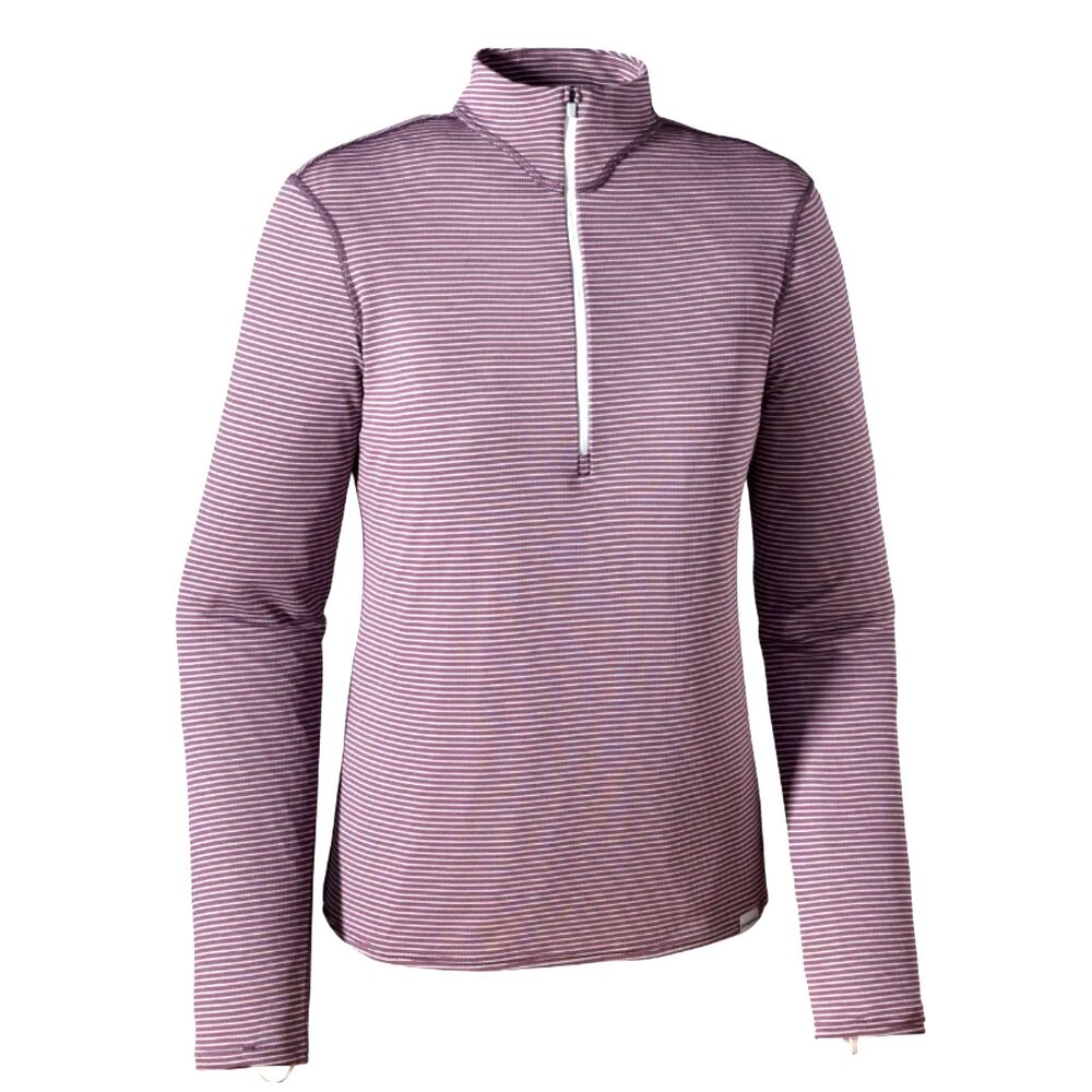 Patagonia Capilene 2 Purple Stripe Long Sleeve 1/4 Zip Pullover Size M